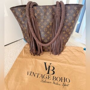 Vintage Boho Bags Louis Vuitton Mykonos Tote with leather fringe